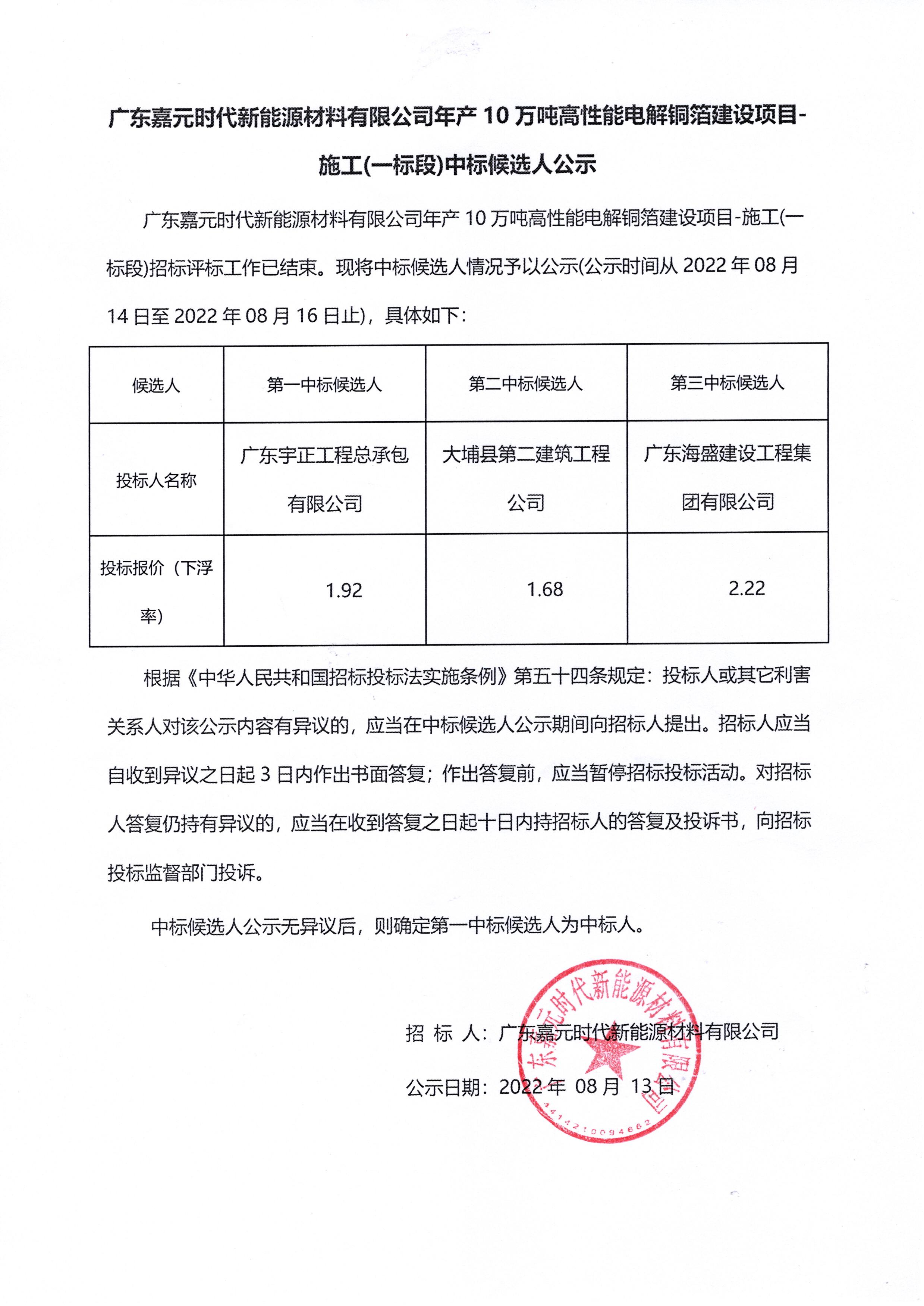 广东beats365亚洲版官网时代新能源材料有限公司年产10万吨高性能电解铜箔建设项目-施工(一标段)中标候选人公示.jpg